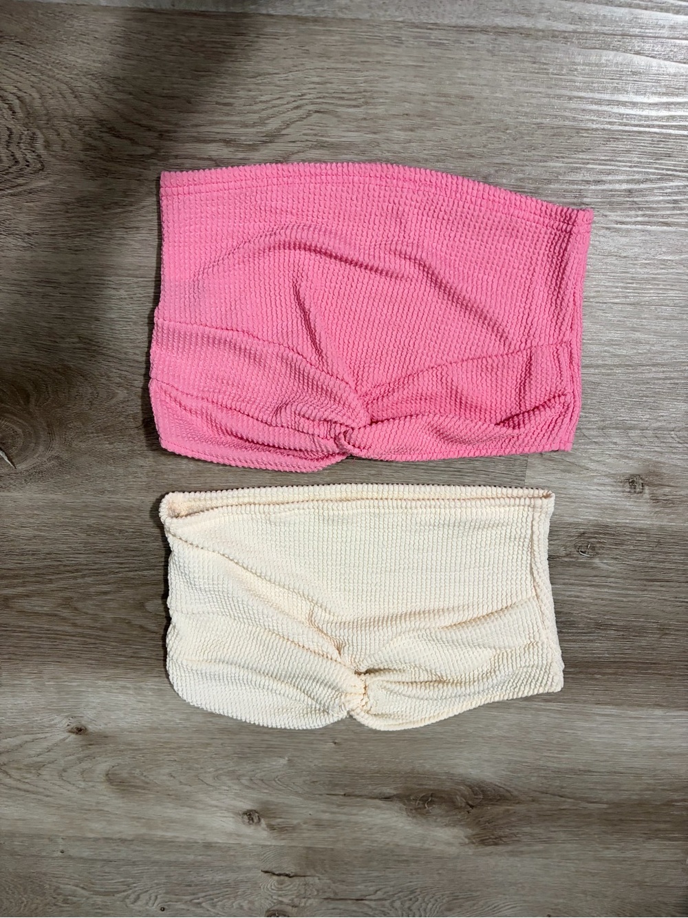 Pink and Cream Kids Tube Shorts Set - Brand Unspecified